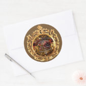 Rond Noël doré de luxe - Sticker (Enveloppe)