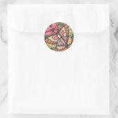 Rond Noël * Papillon & Poinsettia * Sticker (Sac)