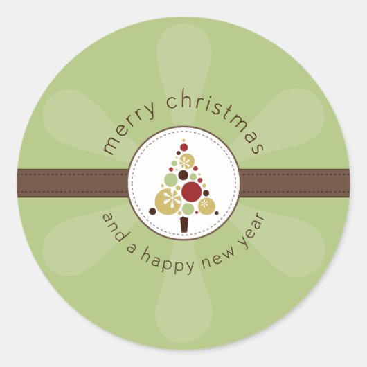 Rond NOËL STICKER :: arbre à spotty moderne 2 (Devant)