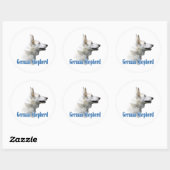 Rond Nom du berger allemand blanc - Sticker (Feuille)