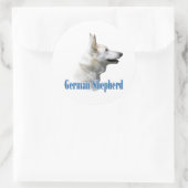 Rond Nom du berger allemand blanc - Sticker (Sac)