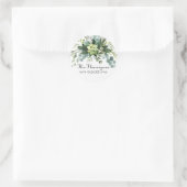 Rond Nom du bouquet turquoise - Sticker circulaire (Sac)