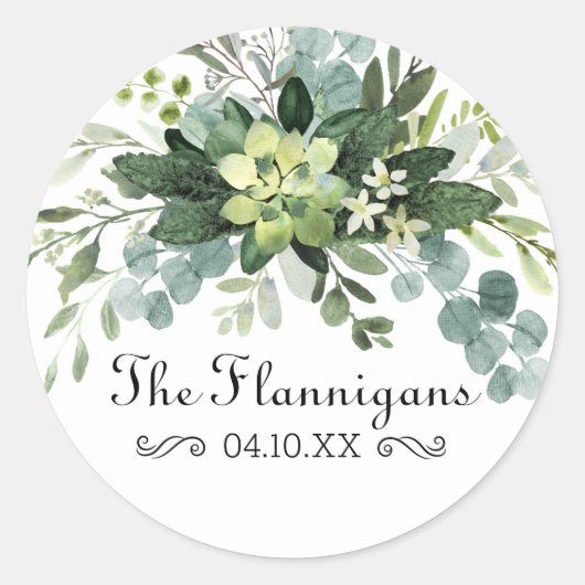 Rond Nom du bouquet turquoise - Sticker circulaire (Devant)