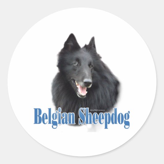 Rond Nom du chien de garde belge - Sticker (Devant)