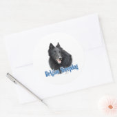 Rond Nom du chien de garde belge - Sticker (Enveloppe)