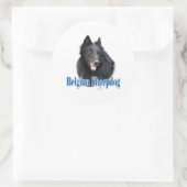 Rond Nom du chien de garde belge - Sticker (Sac)