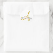 Rond Nom Initial A plus Prénoms Sticker Or (Sac)