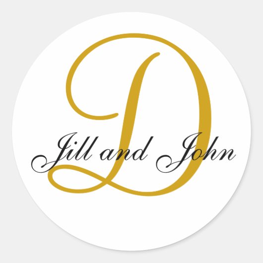 Rond Nom Initial D plus First Names Gold Sticker (Devant)