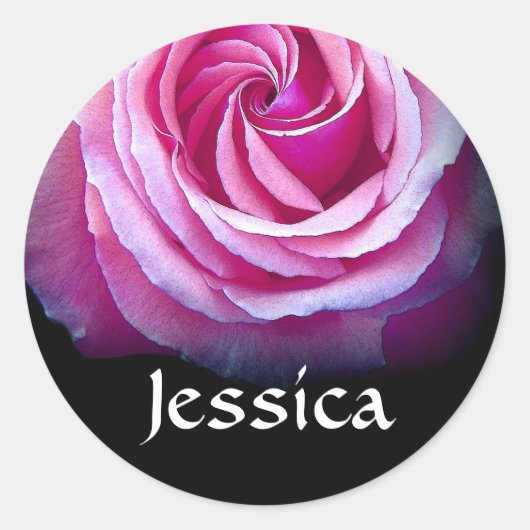 Rond NOM PERSONNALISÉ - Sticker rose Jessica PINK (Devant)