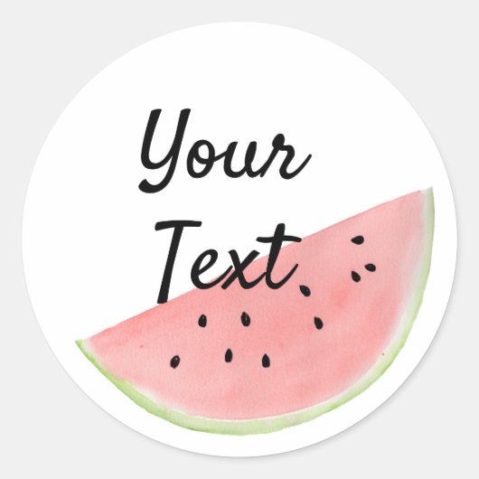 Rond Nom Sticker Watermelon pour Parties, Cartes (Devant)