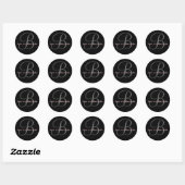 Rond Noms et monogramme initial B Sticker noir et rose (Feuille)