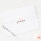 Rond Noms et Sticker Monogramme initial rose blanc (Enveloppe)