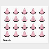 Rond Noms Sticker Mariage Mariage rose (Feuille)