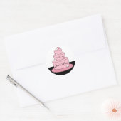 Rond Noms Sticker Mariage Mariage rose (Enveloppe)