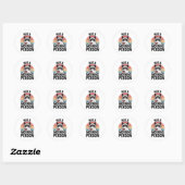Rond Not A Morning Person Grumpy Cat Funny Sticker Cat (Feuille)
