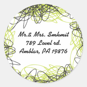 Rond NOTES MUSICALES CRAZY Sticker Bar Mitzvah Sticker