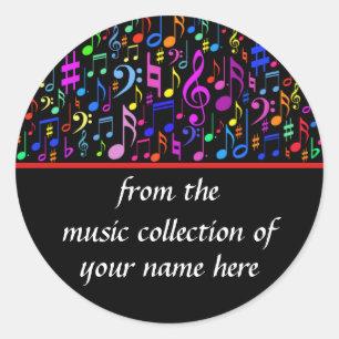 Rond Notes musicales Sticker personnalisé