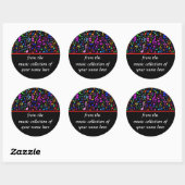 Rond Notes musicales Sticker personnalisé (Feuille)