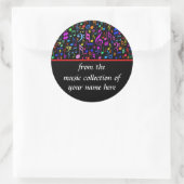 Rond Notes musicales Sticker personnalisé (Sac)