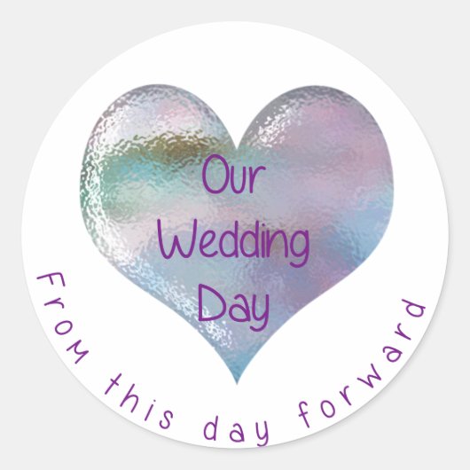 Rond Notre Sticker Coeur Mariage (Devant)