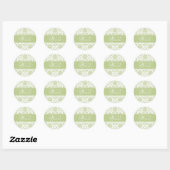 Rond Notre Sticker Mariage Sage Damask (Feuille)