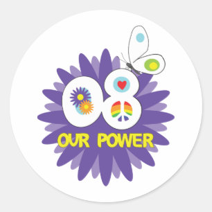 Rond Notre Sticker Power Flower Design