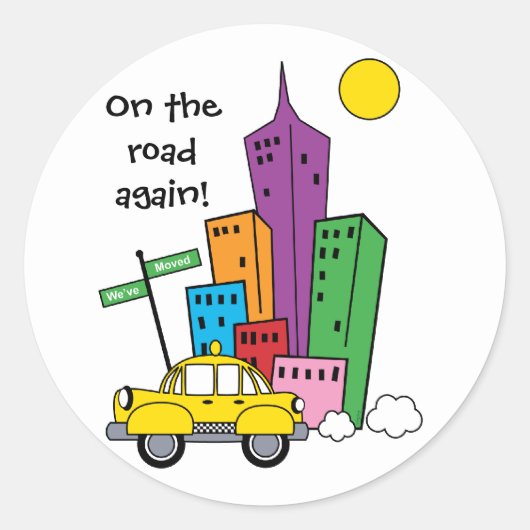 Rond Nous avons déplacé Cityscape - Sticker (Devant)