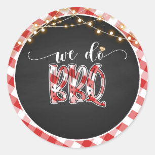 Rond Nous faisons BBQ Round Sticker - En vichy