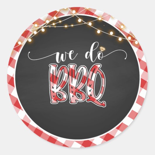 Rond Nous faisons BBQ Round Sticker - En vichy (Devant)