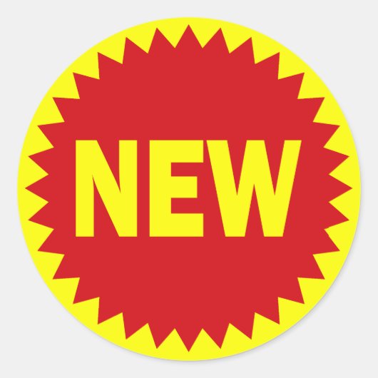 Rond Nouveau Sticker de vente au détail (Devant)
