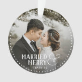 Rond Nouveaux mariés Mariés et joyeux ornement acr (devant)