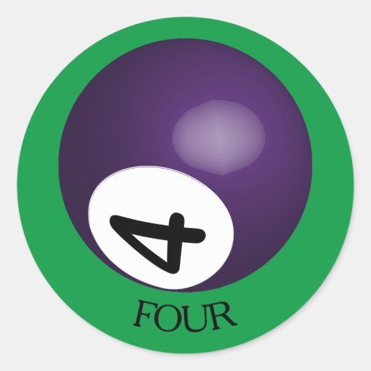 Rond Numéro 4 Sticker à bille (Devant)