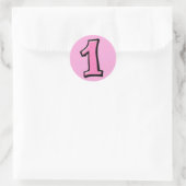 Rond Numéros Silencieux 1 Sticker rose (Sac)