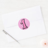 Rond Numéros Silencieux 1 Sticker rose (Enveloppe)