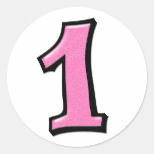 Rond Numéros Silencieux 1 Sticker rose