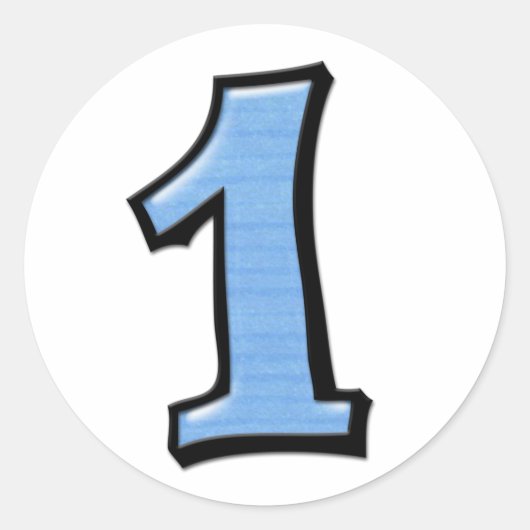 Rond Numéros stupides 1 Sticker bleu (Devant)