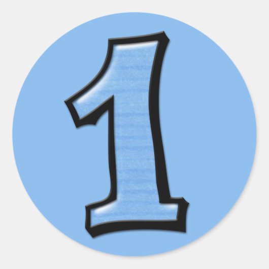 Rond Numéros stupides 1 Sticker bleu (Devant)