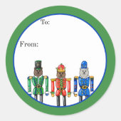Rond Nutcracker Bears Sticker (Devant)