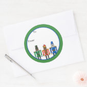 Rond Nutcracker Bears Sticker (Enveloppe)