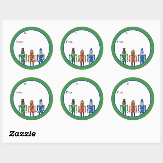 Rond Nutcracker Bears Sticker (Feuille)