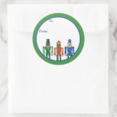 Rond Nutcracker Bears Sticker (Sac)