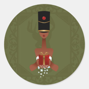 Rond Nutcracker Cadeau de Noël Sticker d'impression