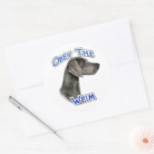 Rond Obéissez au Sticker Weimaraner (Enveloppe)