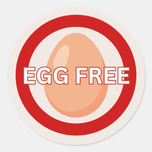 Rond Oeuf Free Food Allergy Alert Sticker classique (Devant)