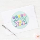 Rond Oeufs de Pâques Tulipes Grand Sticker (Enveloppe)