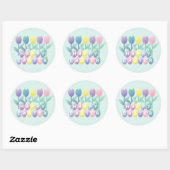 Rond Oeufs de Pâques Tulipes Grand Sticker (Feuille)