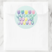 Rond Oeufs de Pâques Tulipes Grand Sticker (Sac)