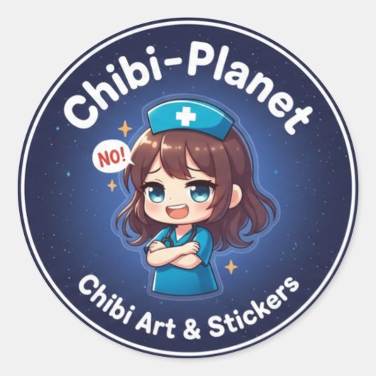 Rond Official Chibi-Planet Logo:  Sassy Nursing Sticker (Devant)