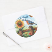 Rond Oh Happy Day Bluebird and Sunflower Sticker (Enveloppe)