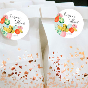 Rond Oh Mon Gourd ! - Sticker Favor à usage multiple Ba